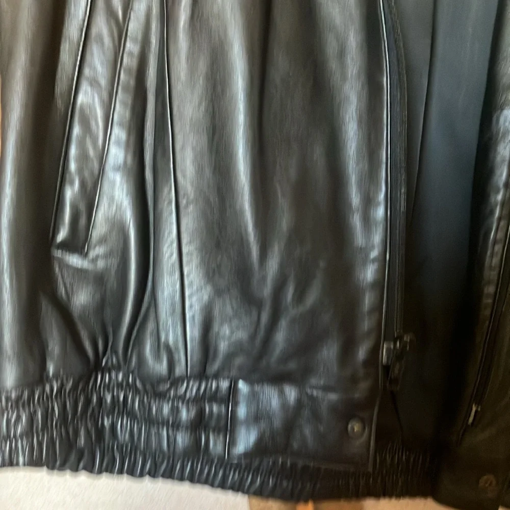 FINAL MARKDOWN Doral 5th ave Black Leather Jacket for Men 42